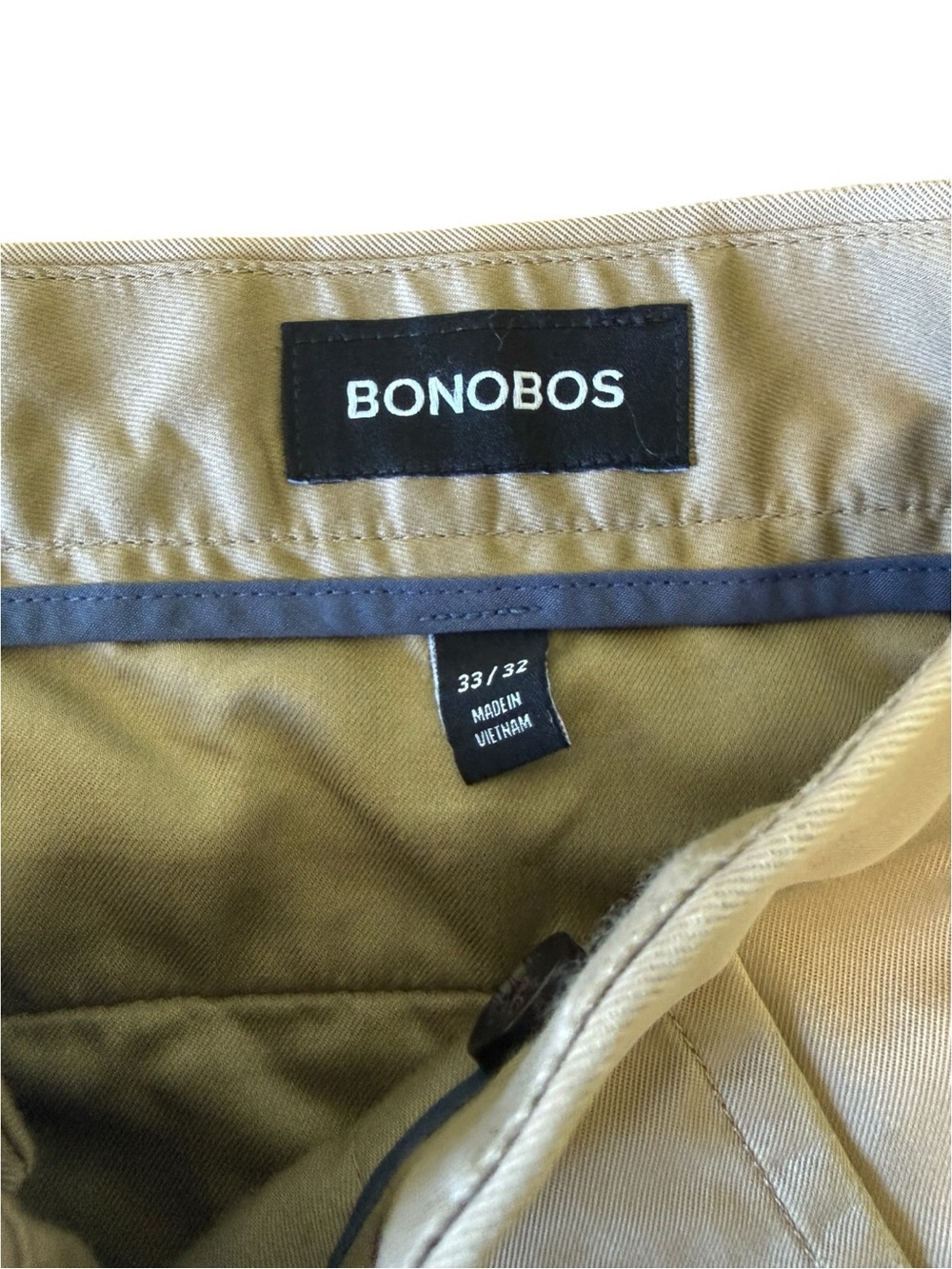 Bonobos Thursday Slim Beige Tan Chino Pants Men's sz 33x32(read) - Picture 4 of 11